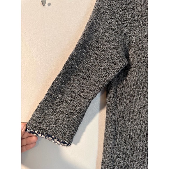 Easel Anthropologie Gray 3/4 sleeve top-Small - Picture 3 of 5
